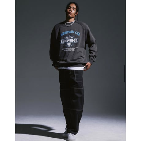 SAINT PAIN/Saint Crewneck "Wash Black"