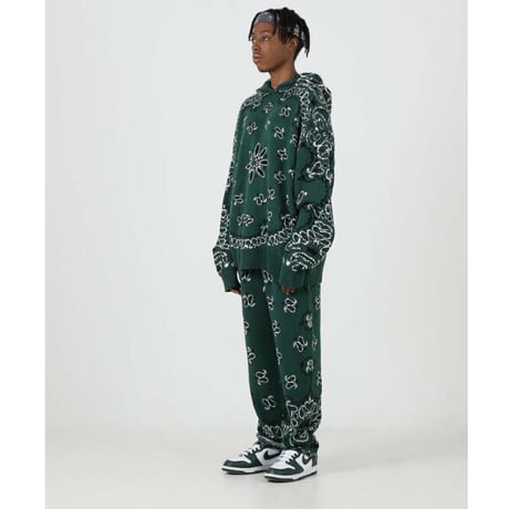 FNTY/Knitted Paisley  Hoodie  "GREEN "