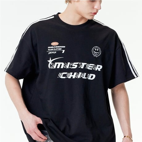 MISTERCHILD/Uniform Mesh Tshirts "BLACK"