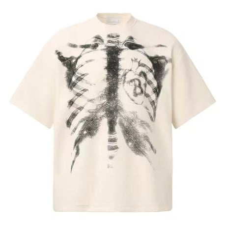 By The R/ Bone  thermal Tee "CREAM/ BLACK"