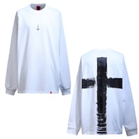 By The R/ Cross Paint Cotton LongSleeve Tee WHITE