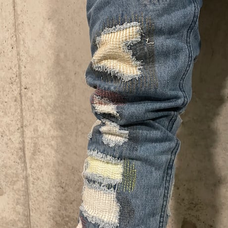 Cooper 9/  Embroid  Straight Denim  "BLUE"