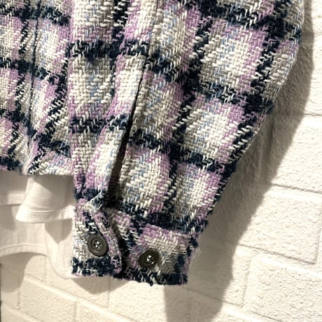 EPTM/Tweed Heavy Flannel shirt "White✖︎Pink"