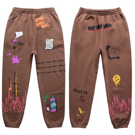 FNTY/Flying FLAME Sweat pants Neon Yellow