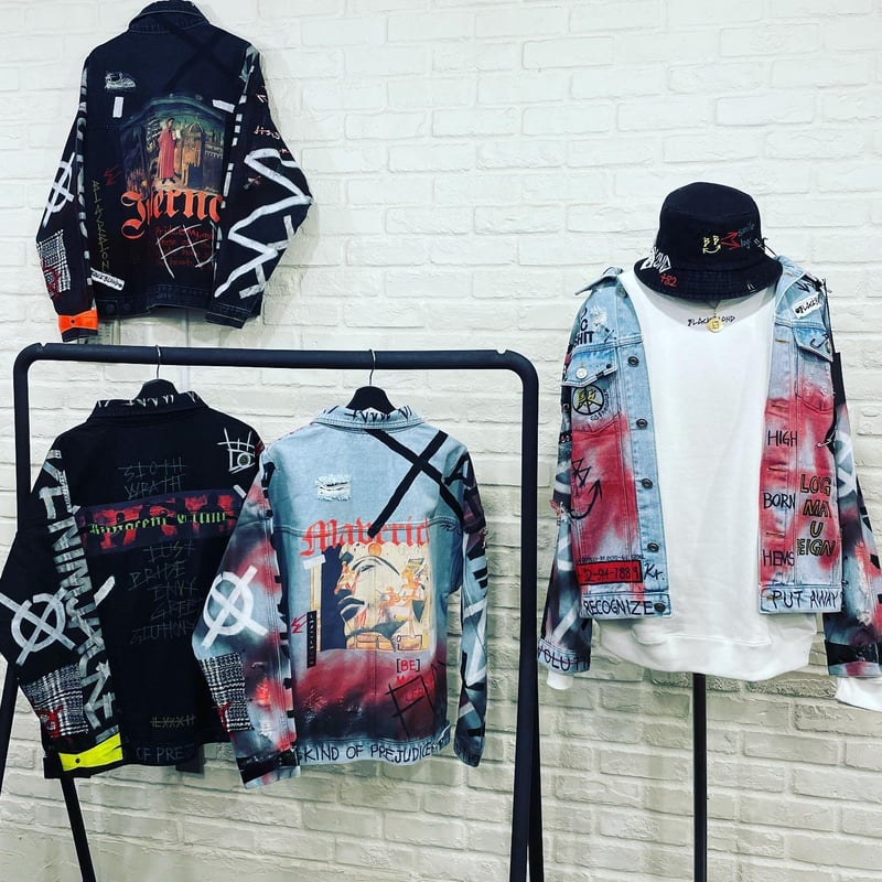 BLACK BLOND CUSTOMデニムジャケット BLACK BLOND/CUSTOM Denim Jacket(Washed Black） |