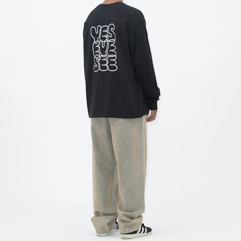 ★2022FW新作★YESEYESEE★C-LOGO LONG SLEEVE YESEYESEE/ Big Logo LongSleeve Tee BLACK | BING