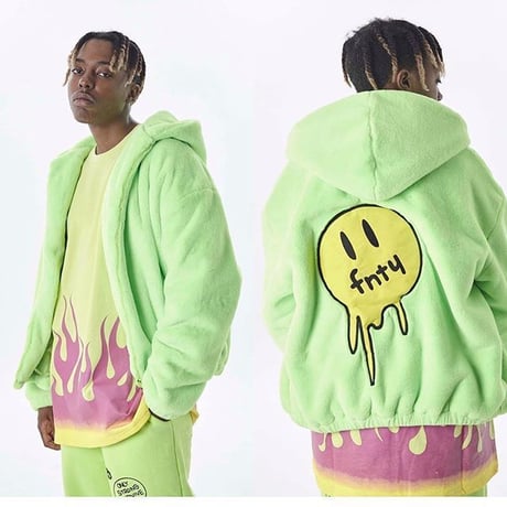FNTY/FUR Hoodie Jacket NEON YELLOW