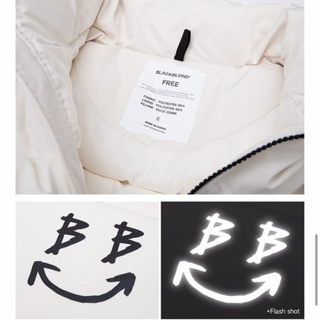 BLACK BLOND/BB SMILE Down Jacket  CREAM