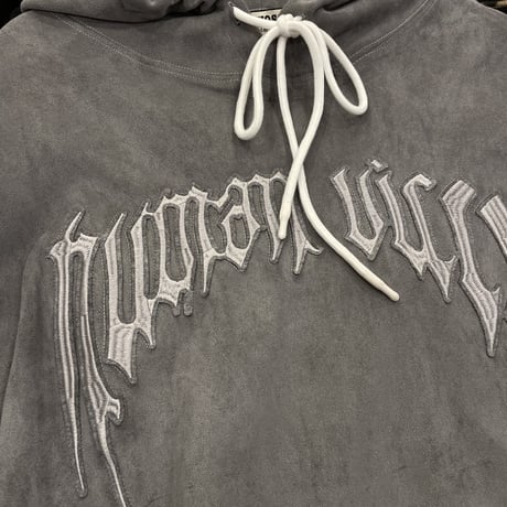 WOSS.official/ Oversized  Suede Hoodie GRAY
