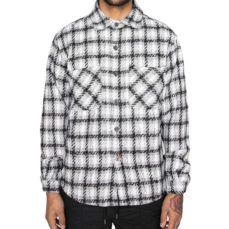 EPTM/Tweed Heavy Flannel shirt "White✖︎Black"