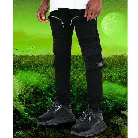 BOOHOO /Cargo denim pants "BLACK"