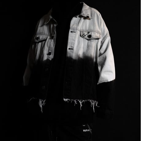BLACK BLOND/HAND CUSTOM BLEACH Denim Jacket(BLACK)