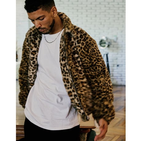 SAINT PAIN/FUR JACAKET  LEOPARD