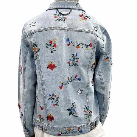 LIFTED UNCHORS/Flower  Denim jacket BLUE