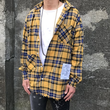 BOOHOO × Migos /Smile Check Shirts　YELLOW