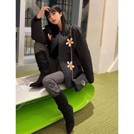 MISTER CHILD/Flower Quilted  Jacket "BLACK"