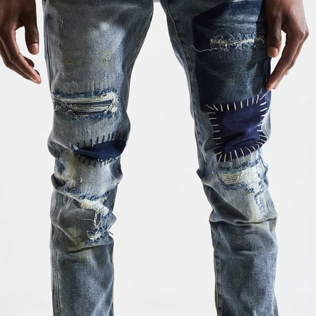 Crysp Denim/Blue Patchwork denim　”121-134”