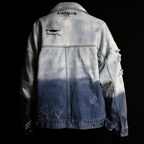 BLACK BLOND/HAND CUSTOM BLEACH Denim Jacket(BLUE)