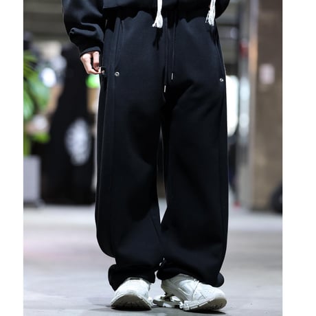 By The R/ Wide Sweat Pants  "BLACK"