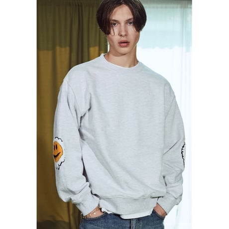 MISTER CHILD/Smile elbow  crewneck "LIGHT GREY"