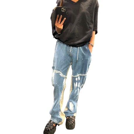 WOSS.official/Buggy  denim pants　"WHITE PAINT"