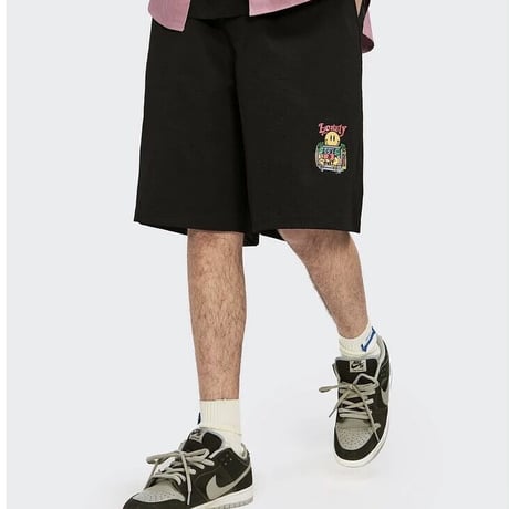WOSS.official/smile emboidery shorts BLACK