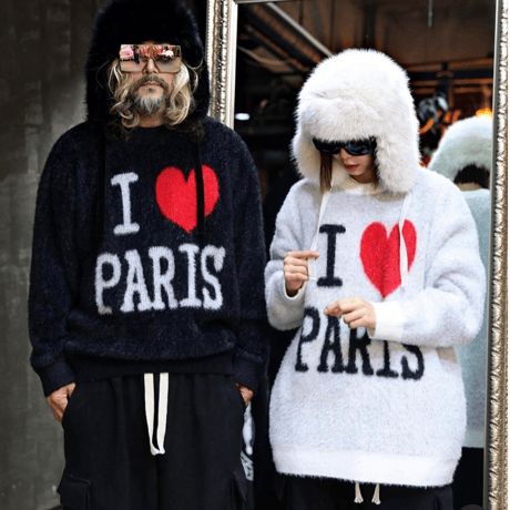 2nd archive/ I♡Paris Mohair knit "BLACK"