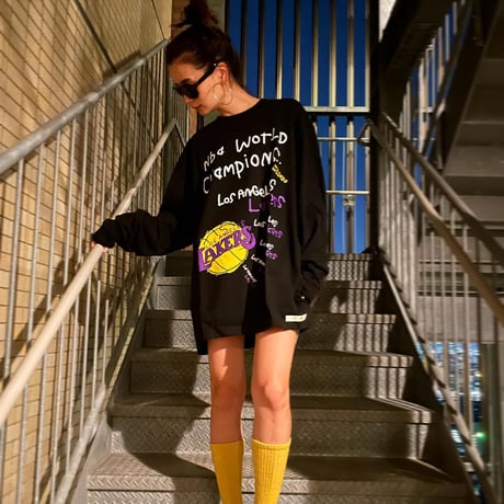 NBA × After School Special/LAKERS  Longsleeve  Tshirts"BLACK"