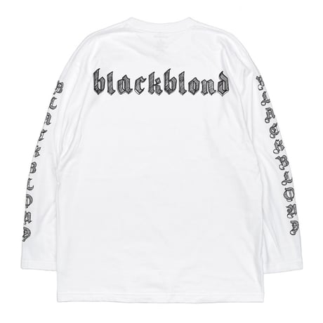 BLACK BLOND/Sketch Logo Longsleeve Tee WHITE
