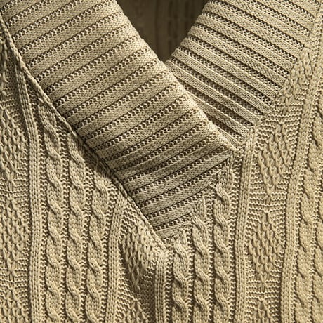 By The R/ Summer Knit Vneck SET UP "BEIGE"