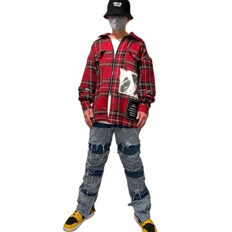 MNML/WOOL Flannel Shirts Art Jacket