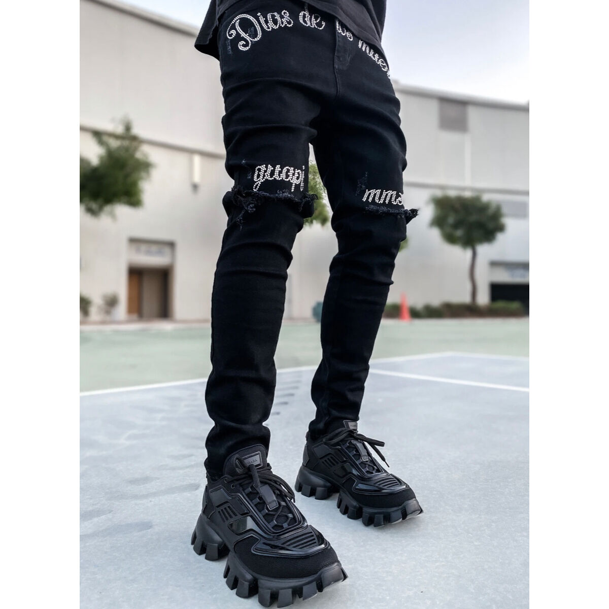 GUAPI レザー　パンツ ICON サイズ28 ラインストーン GUAPI/Stone logo denim | BINGOSTAR ・ ビンゴスター
