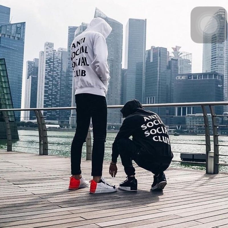 ANTI SOCIAL SOCIAL CLUB スタジャン 黒×白 L 状態良好 AntiSocialSocialClub