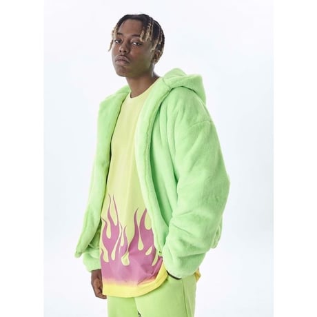 FNTY/FUR Hoodie Jacket NEON YELLOW