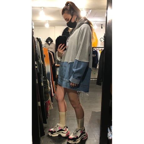 Mismatch NYC/Oversized denim custom  Hoodie
