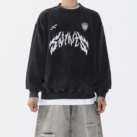 SAINT PAIN/Metal Logo wash Sweatshirt