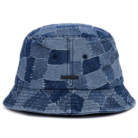BLACK BLOND/Denim Patchwork HAT  "BLUE"