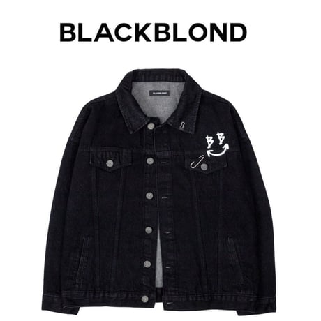 BLACK BLOND/BBD  Smile  logo Black Denim Jacket
