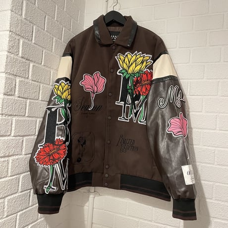 BOOHOO /Flower Baseball Jacket BROWN