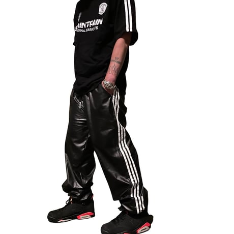 Mismatch NYC/PU Lether Line  pants