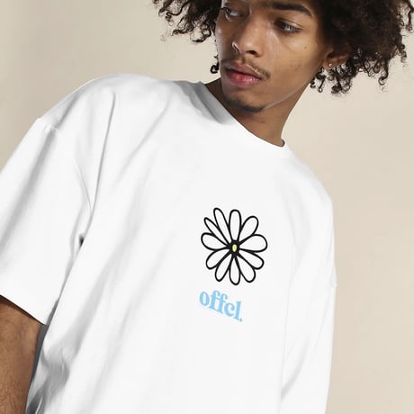 BOOHOO / flower oversize tee WHITE