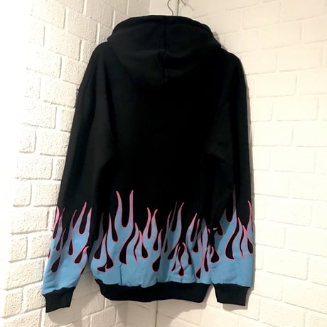 BOOHOO / Flame Hoodie BLACK/BLUE