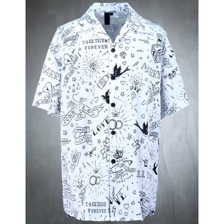 By The R/Tatoo Art Button Shirts "WHITE"