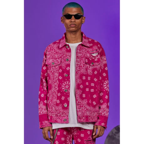 BOOHOO/BANDANA Denim Jacket PINK