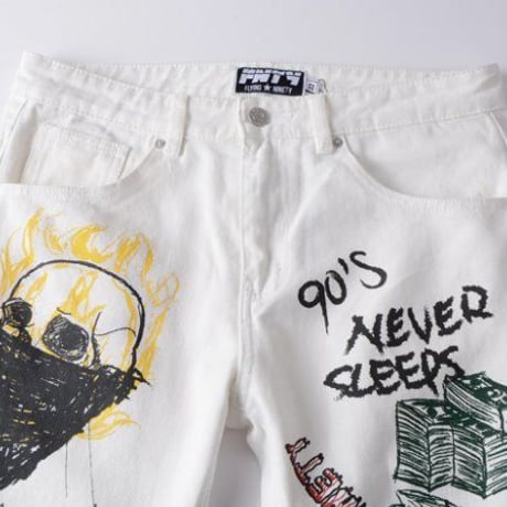 FNTY/Paint white denim  ホワイト