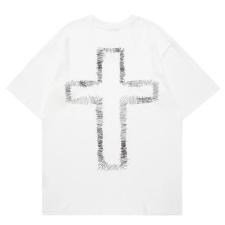 Mismatch NYC/Embroidery cross Tee  WHITE