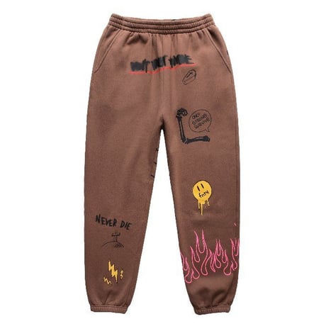 FNTY/Flying FLAME Sweat pants Neon Yellow