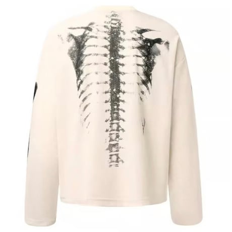 By The R/ Bone  thermal LS Tee "BLACK/CREAM"