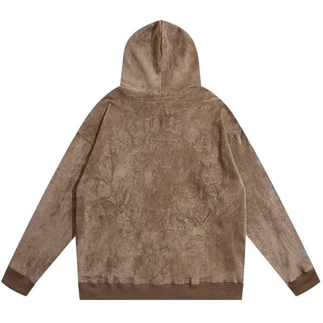 WOSS.official/ Oversized  Suede Hoodie BROWN