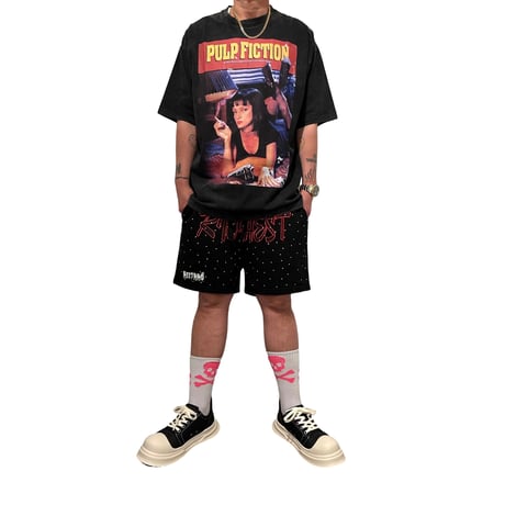 Mismatch NYC/Rhinestone Cotton Shorts